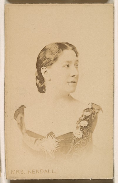 Kinney Brothers Tobacco Company, Mrs. Kendall, from the Actresses series (N246), Type 1, issued by Kinney Brothers to promote Sporting Extra Cigarettes