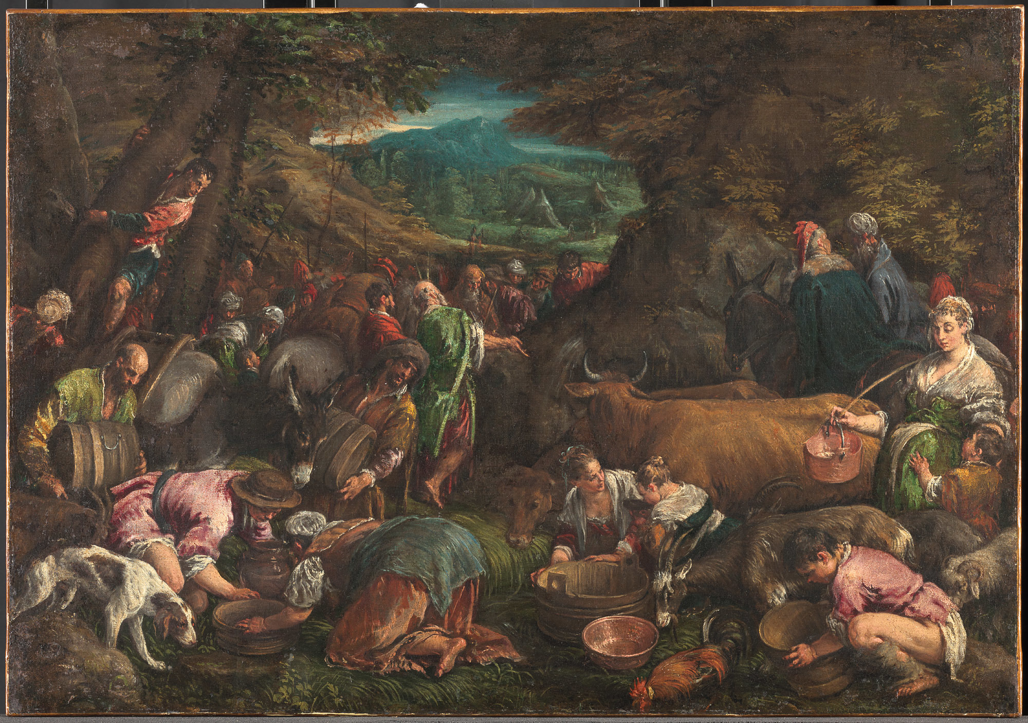 Jacopo Bassano, Moses schlägt Wasser aus dem Felsen