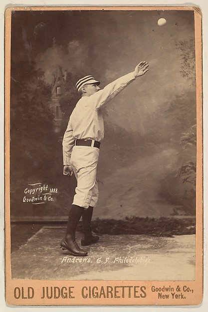 Goodwin & Company, Andrews, Center Field, Philadelphia, from the series Old Judge Cigarettes