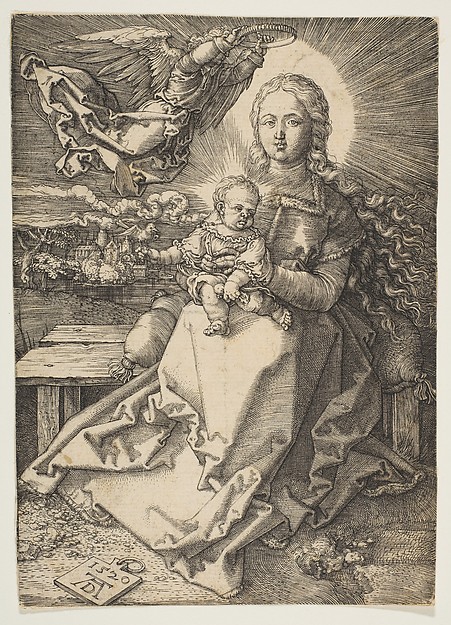 Albrecht Dürer, Virgin and Child Crowned by an Angel