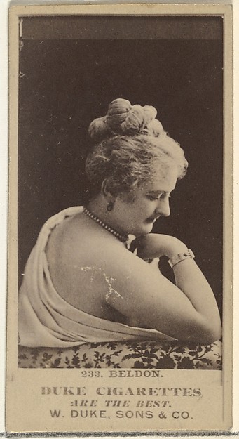 W. Duke, Sons & Co., Card Number 233, Miss Beldon, from the Actors and Actresses series (N145-7) issued by Duke Sons & Co. to promote Duke Cigarettes