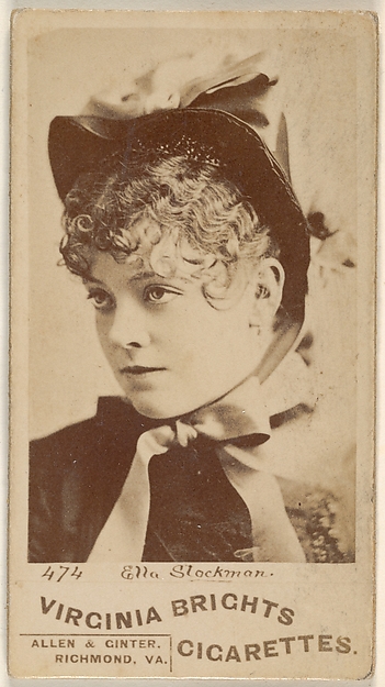 Allen & Ginter, Card 474, Ella Stockman, from the Actors and Actresses series (N45, Type 1) for Virginia Brights Cigarettes