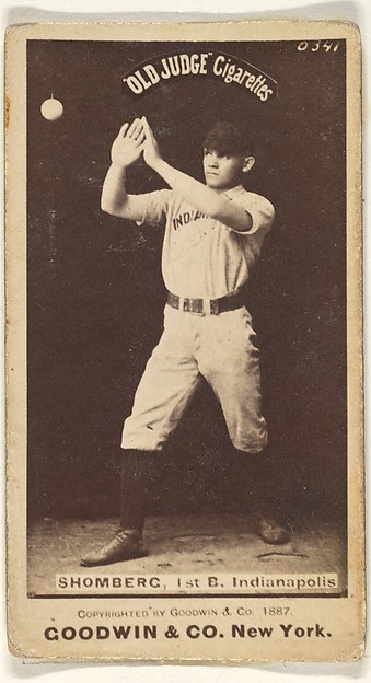 Goodwin & Company, Shomberg, 1st Base, Indianapolis, from the Old Judge series (N172) for Old Judge Cigarettes