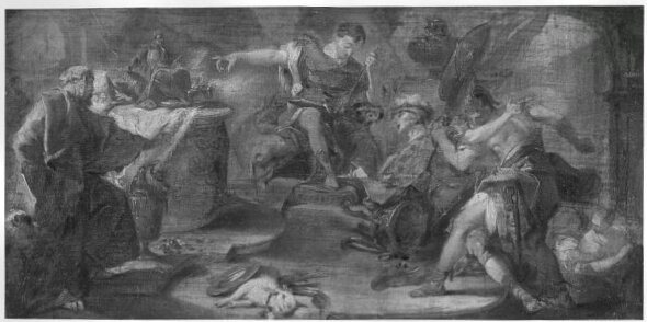Giambattista Pittoni, Trajan trying to compel Saint Eustace to worship the statue of Jupiter