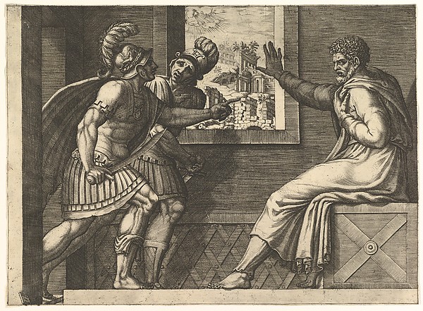 Giorgio Ghisi, Caius Marius in prison; two Cimbrian soldiers entering his cell