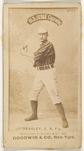 Goodwin & Company, Thomas H. "Pat" Deasley, Catcher, New York, from the Old Judge series (N172) for Old Judge Cigarettes