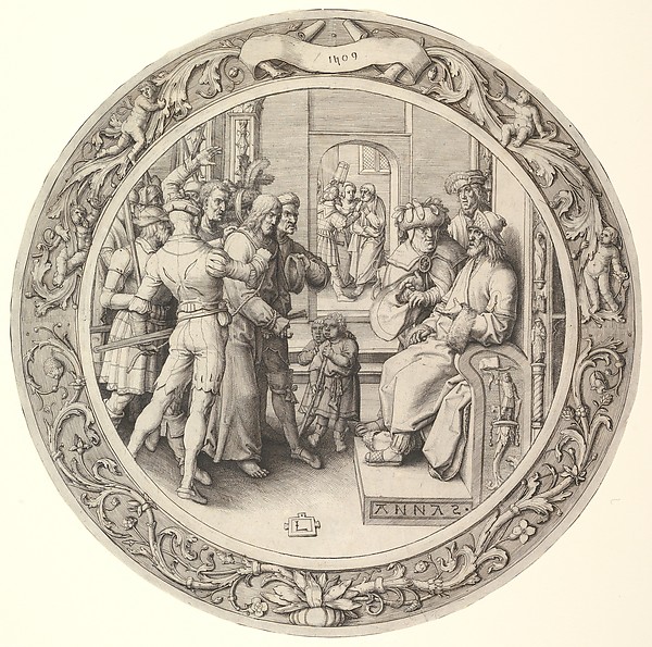 Lucas van Leyden, Christ before Annas, from the Circular Passion