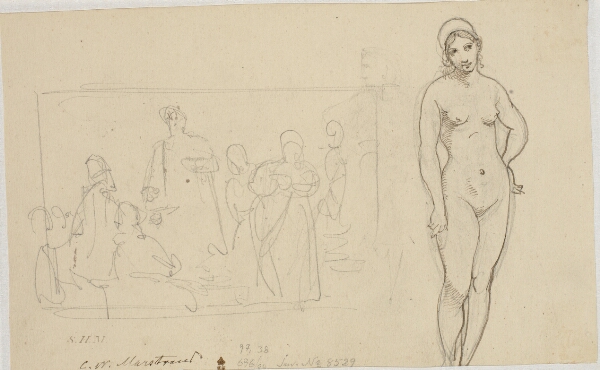 Wilhelm Marstrand, Figurkomposition og stående nøgen kvinde