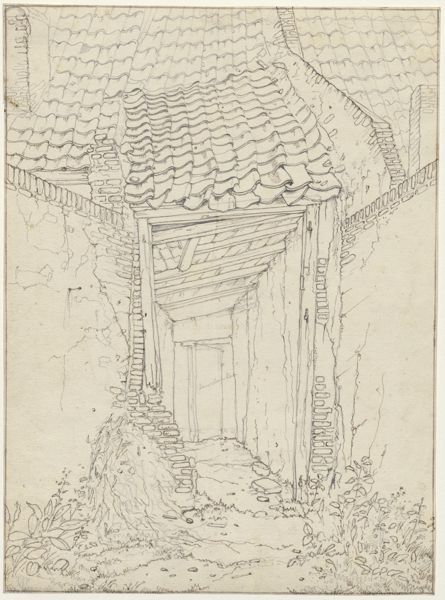 Cornet, Jacobus Ludovicus, (1815-1882), (artist), Entrance of a dilapidated house