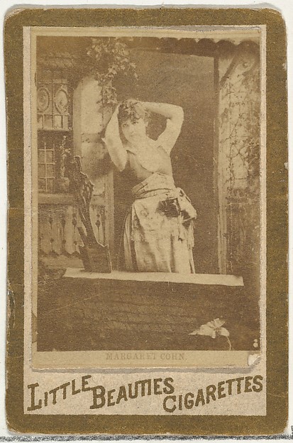 Allen & Ginter, Margaret Cohn, from the Actresses and Celebrities series (N60, Type 1) promoting Little Beauties Cigarettes for Allen & Ginter brand tobacco products