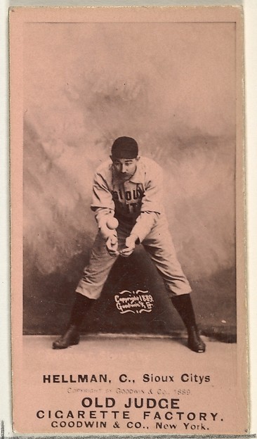 Goodwin & Company, Anthony Joseph "Tony" Hellman, Catcher, Sioux City Corn Huskers, from the Old Judge series (N172) for Old Judge Cigarettes