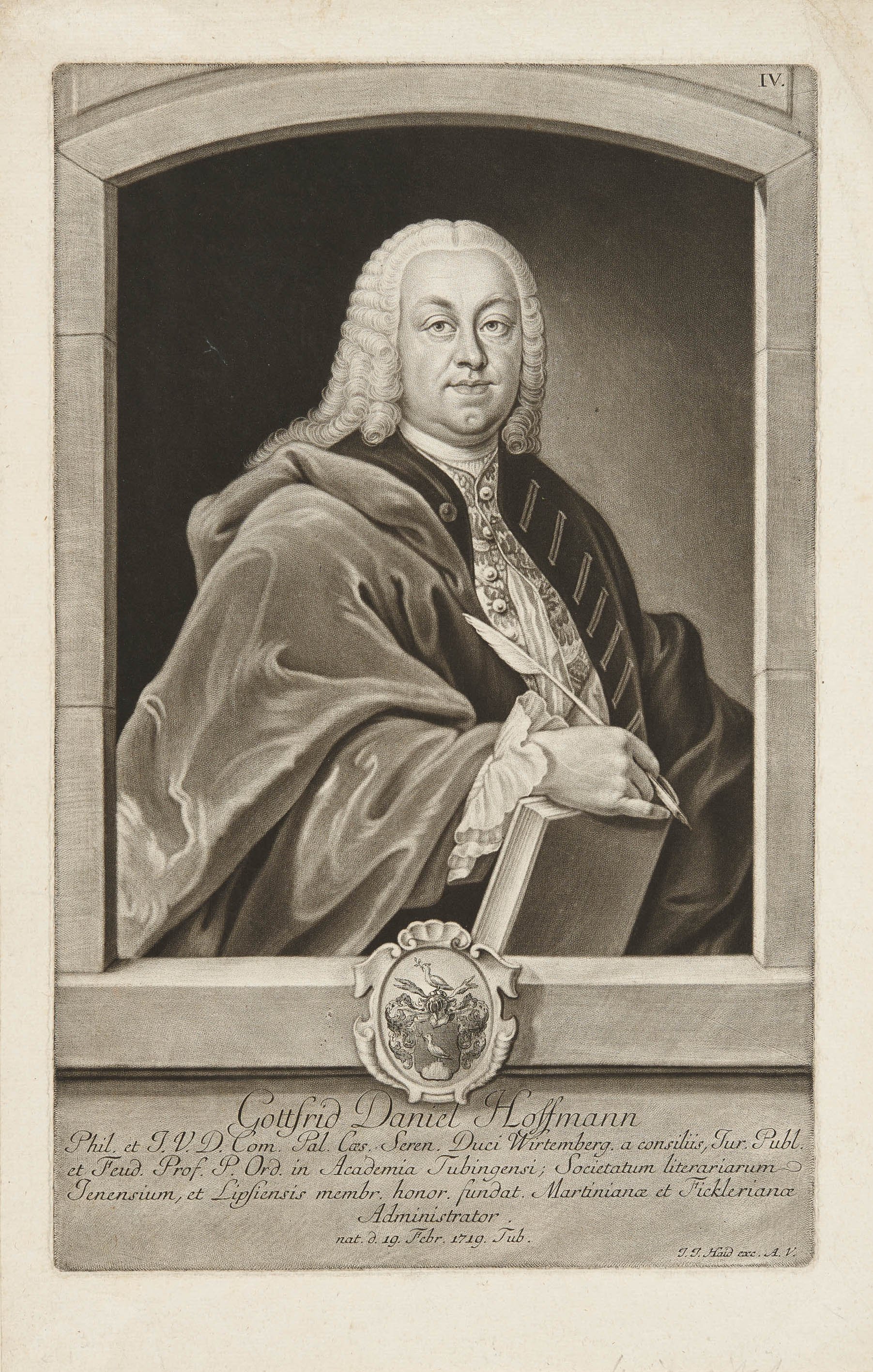Johann Jacob Haid, Bildnis Gottfried Daniel Hoffmann