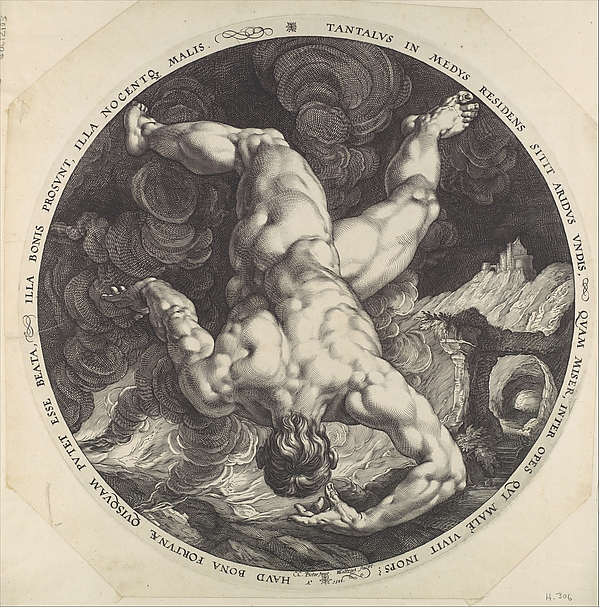 Hendrick Goltzius, Tantalus, from "The Four Disgracers"