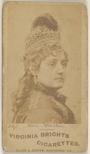 Allen & Ginter, Card 267, Alice Atherton, from the Actors and Actresses series (N45, Type 1) for Virginia Brights Cigarettes