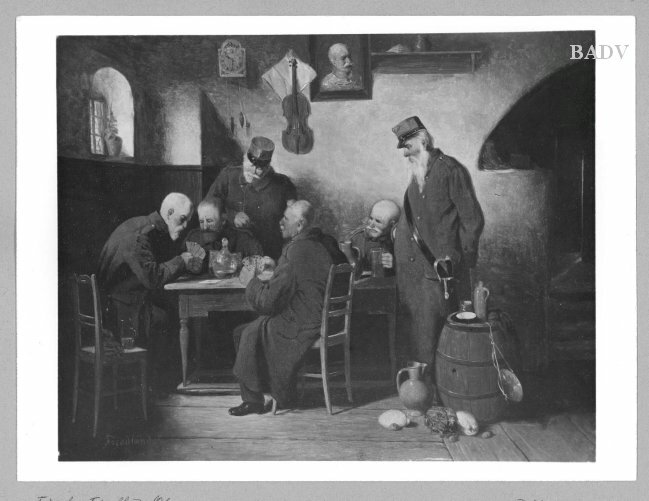 Friedrich Friedländer, Soldiers playing card in an inn