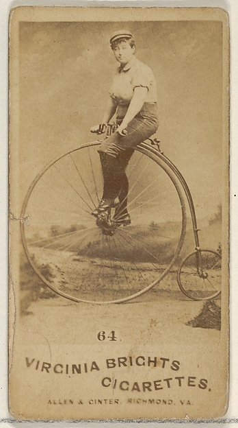 Allen & Ginter, Card 64, from the Girl Cyclists series (N49) for Virginia Brights Cigarettes