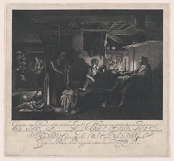 Hendrick Goudt, Jupiter and Mercury in the House of Philemon and Baucis
