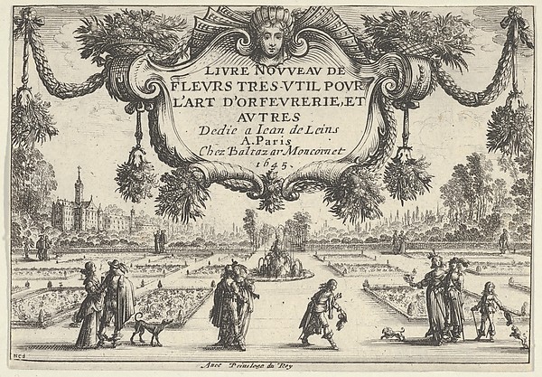Nicolas Cochin, Title Plate, from "Livre Nouveau de Fleurs Tres-Util"