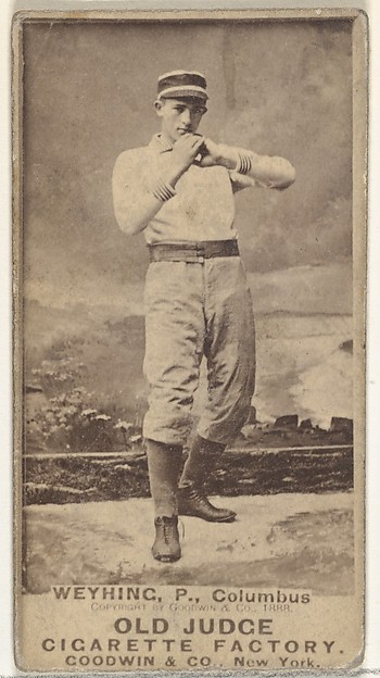 Goodwin & Company, John Weyhing, Pitcher, Cleveland, from the Old Judge series (N172) for Old Judge Cigarettes