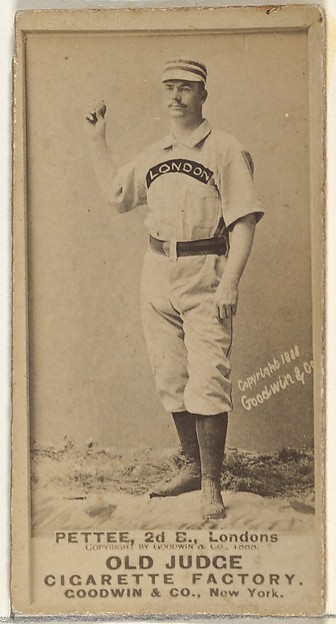 Goodwin & Company, Patrick E. "Pat" Pettee, 2nd Base, London Tecumsehs, from the Old Judge series (N172) for Old Judge Cigarettes