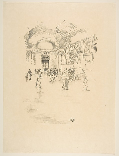 James McNeill Whistler, The Long Gallery, Louvre, from "The Studio"