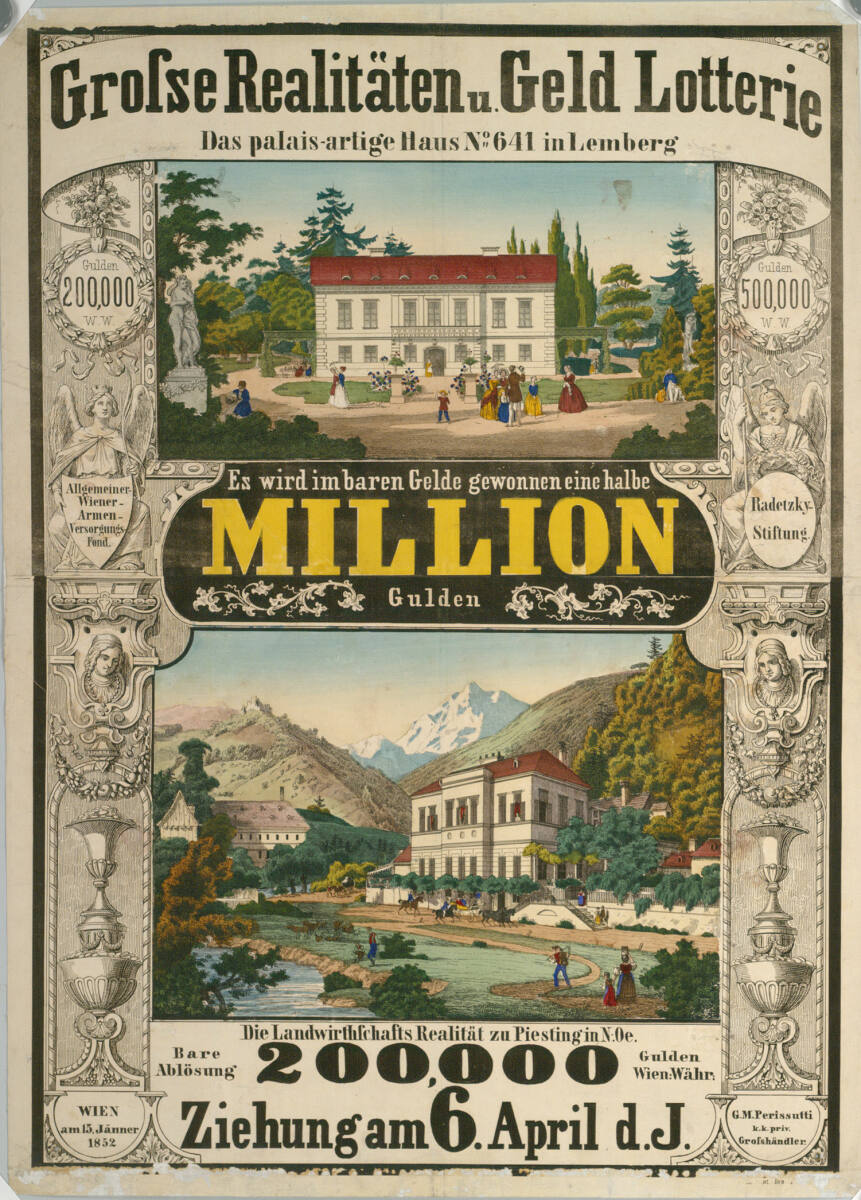Anonym, Große Realitäten u. Geld Lotterie; 1852