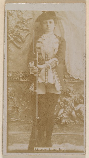 Kinney Brothers Tobacco Company, Grace Langley, from the Actresses series (N245) issued by Kinney Brothers to promote Sweet Caporal Cigarettes