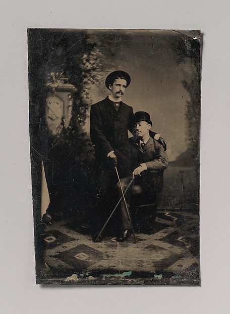 Unknown, [Two Young Men Crossing Their Walking Sticks]