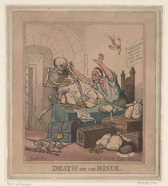 Thomas Rowlandson, Death and the Miser