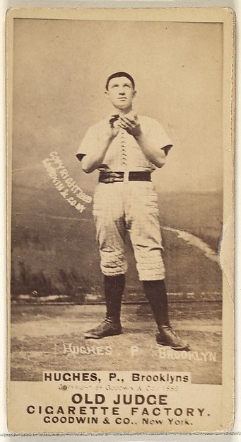 Goodwin & Company, Hughes, Pitcher, Brooklyn Bridegrooms, from the Old Judge series (N172) for Old Judge Cigarettes