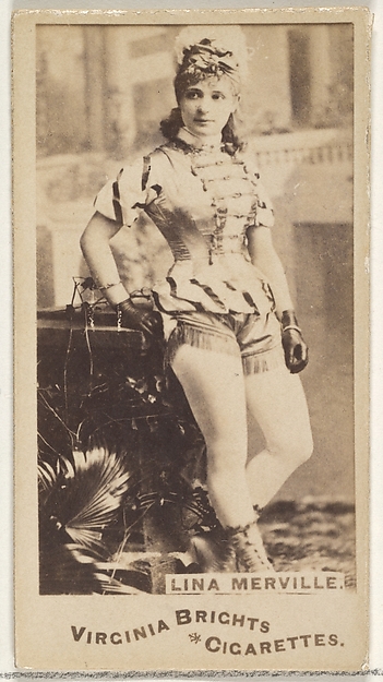 Allen & Ginter, Lina Merville, from the Actors and Actresses series (N45, Type 1) for Virginia Brights Cigarettes