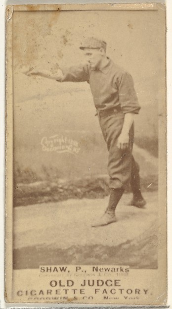 Goodwin & Company, Frederick Lander "Dupee" Shaw, Pitcher, Newark Little Giants, from the Old Judge series (N172) for Old Judge Cigarettes