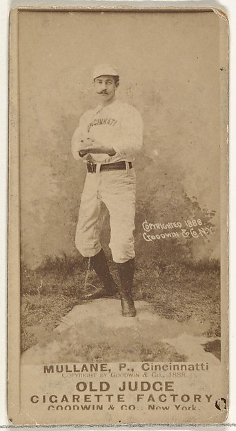 Goodwin & Company, Anthony John "Tony" Mullane, Pitcher, Cincinnati, from the Old Judge series (N172) for Old Judge Cigarettes