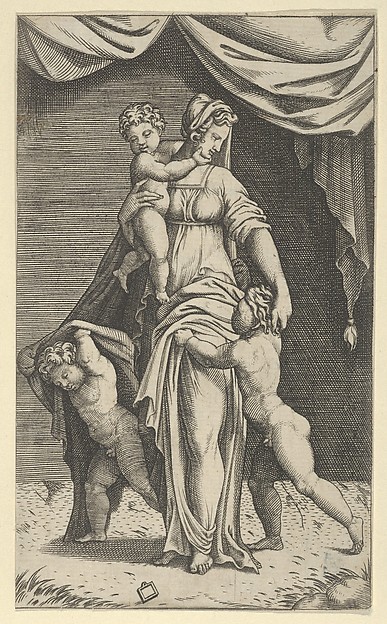 Anonymous, Charity personified by  a woman with three children