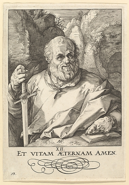 Hendrick Goltzius, St. Matthias, from "Christ, the Apostles and St. Paul with the Creed"