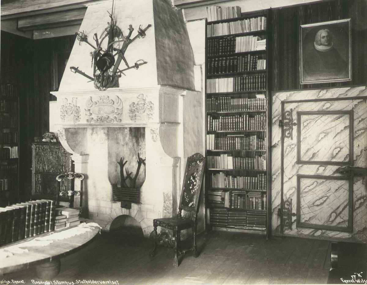 Anders Beer Wilse, Statholderværelset, Baroniet Rosendal, Kvinnherad, Hordaland. Fotografert 1912.