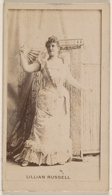 Kinney Brothers Tobacco Company, Lillian Russell, from the Actresses series (N245) issued by Kinney Brothers to promote Sweet Caporal Cigarettes