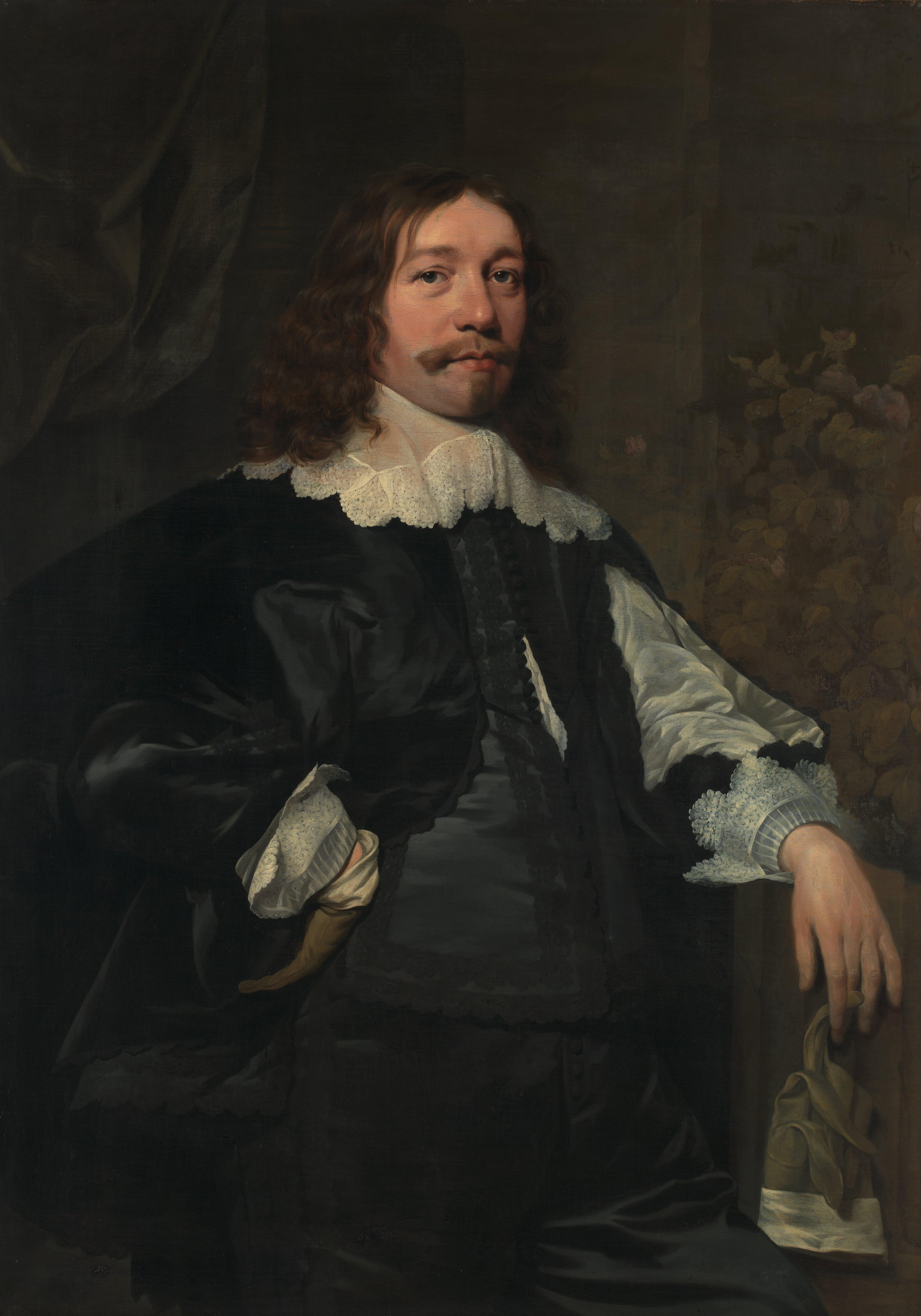 Bartholomeus van der Helst, Portrait of a Man in Black holding a Glove