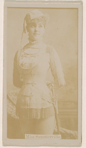 Kinney Brothers Tobacco Company, Miss Annie Summerville, from the Actresses series (N245) issued by Kinney Brothers to promote Sweet Caporal Cigarettes