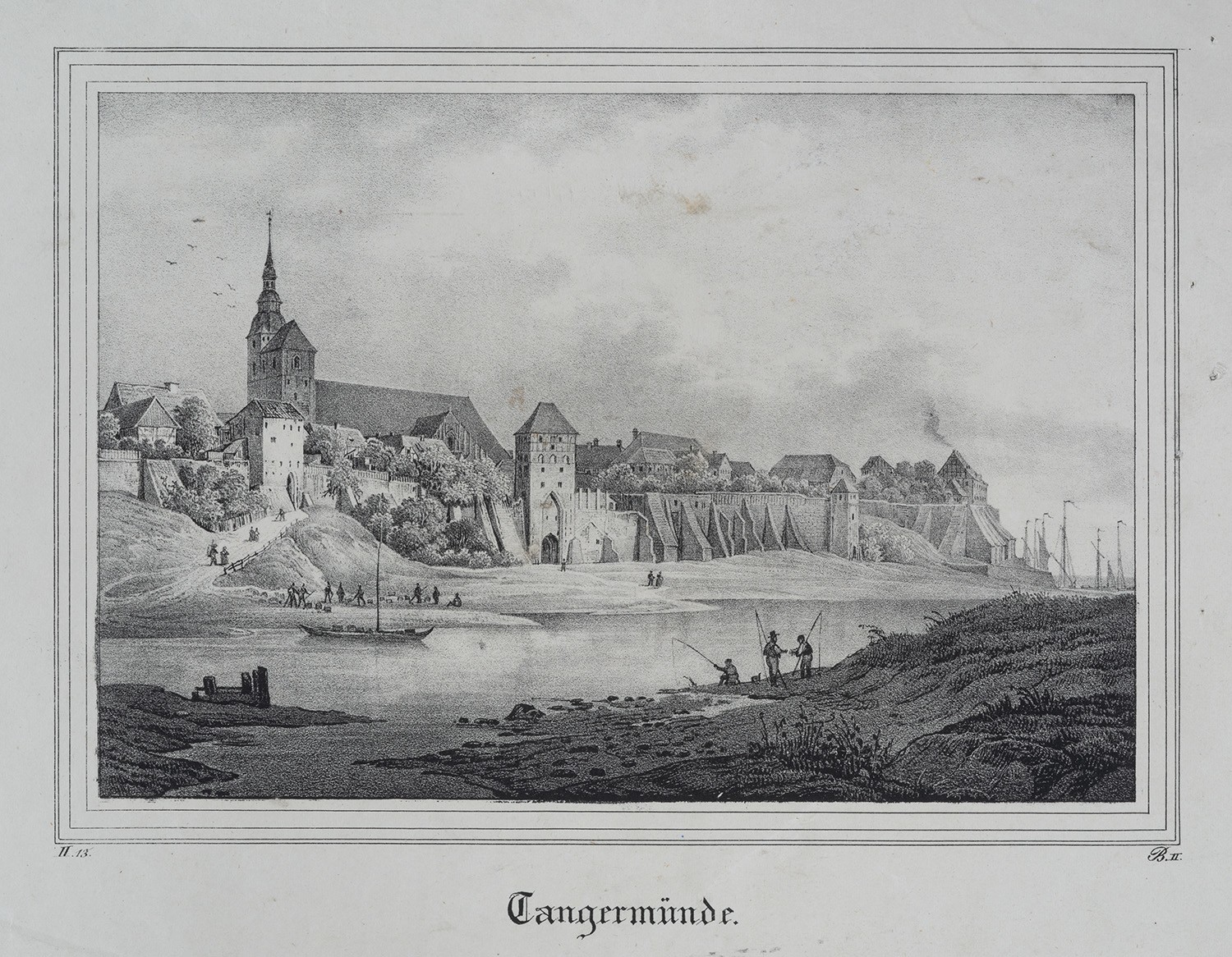 Heinrich Wilhelm Teichgräber, Tangermünde: Ansicht über die Elbe