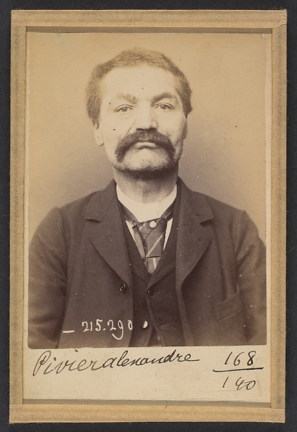 Alphonse Bertillon, Pivier. Alexandre. 53 ans, né à Rochevan (Savoie). Tailleur d'habits. Anarchiste. 7/3/94.