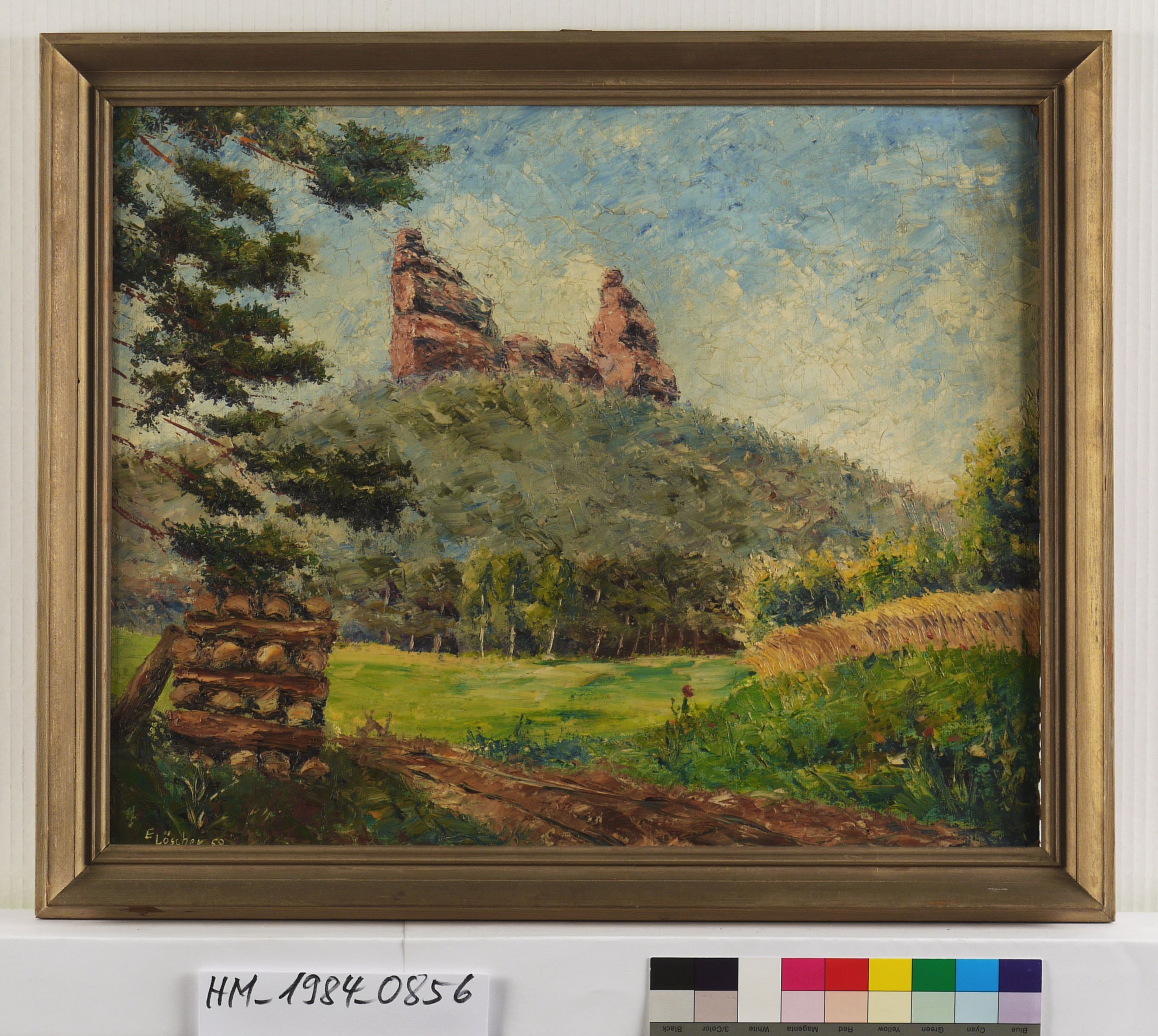 Erich Löscher, Blick auf die Burgruine Drachenfels
