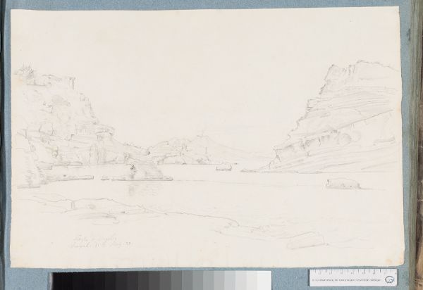 Unknown artist, Blick entlag der Küste Neapels auf den Vesuv