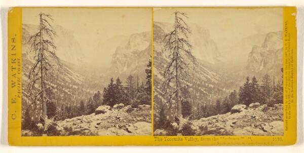 Carleton Watkins, The Yosemite Valley, from the Mariposa Trail, Yosemite Valley, Mariposa County, Cal.