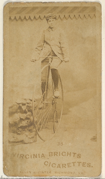 Allen & Ginter, Card 35, from the Girl Cyclists series (N49) for Virginia Brights Cigarettes