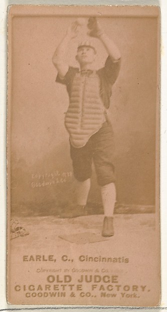 Goodwin & Company, William Moffat "Billy" Earle, Catcher, Cincinnati, from the Old Judge series (N172) for Old Judge Cigarettes