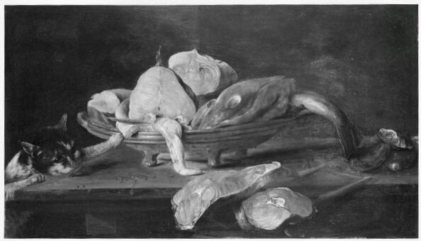 Alexander Adriaenssen, fish - stillife with cat