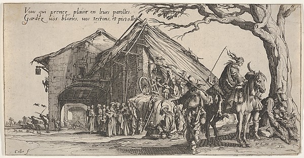 Jacques Callot, The stopping place of the gypsies: the fortune-tellers (La Halte des bohémiens: les diseuses de bonne aventure), from "The Gypsies" (Les Bohémiens)