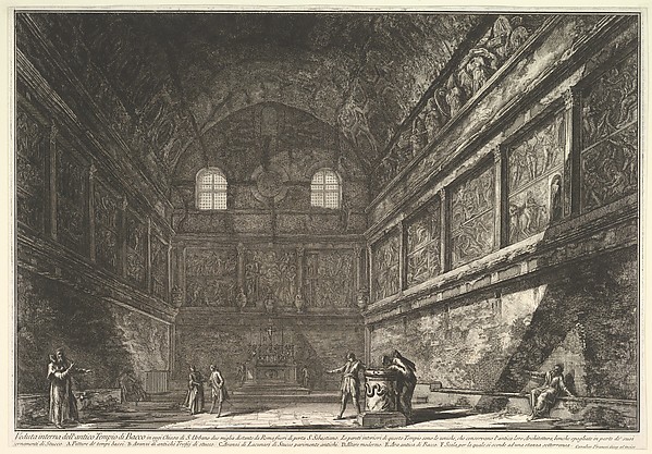 Giovanni Battista Piranesi, The so-called Temple of Bacchus, now the Church of S. Urban, interior (Veduta interna dell antico Tempio di Bacco, or. di S. Urbano)