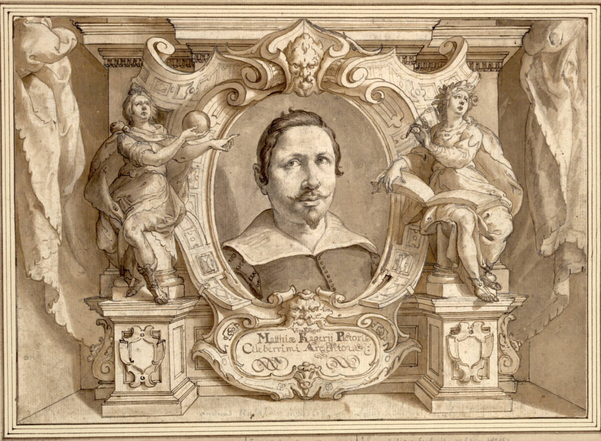 AndreaAnsaldo, Bildnis des Malers Matthias Kager in einem Medaillon